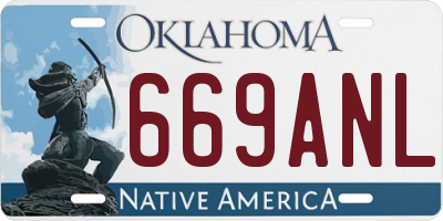 OK license plate 669ANL
