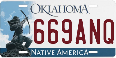 OK license plate 669ANQ