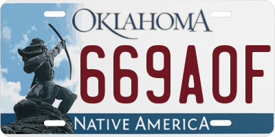 OK license plate 669AOF