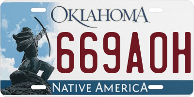 OK license plate 669AOH