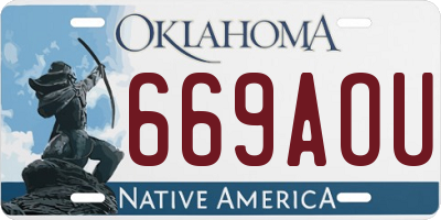 OK license plate 669AOU