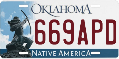 OK license plate 669APD