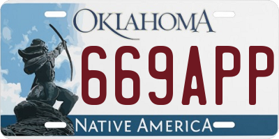 OK license plate 669APP