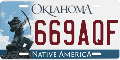 OK license plate 669AQF