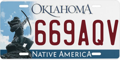 OK license plate 669AQV