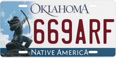 OK license plate 669ARF