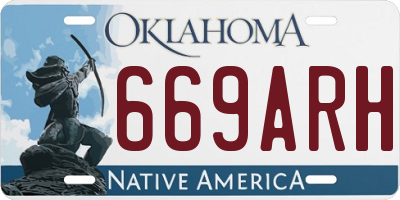 OK license plate 669ARH