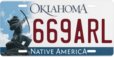 OK license plate 669ARL
