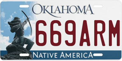 OK license plate 669ARM
