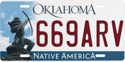 OK license plate 669ARV