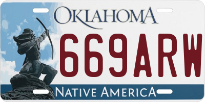 OK license plate 669ARW