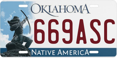 OK license plate 669ASC