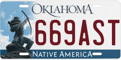 OK license plate 669AST