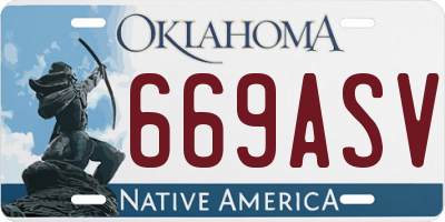 OK license plate 669ASV