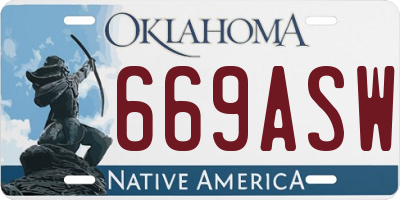 OK license plate 669ASW