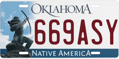 OK license plate 669ASY