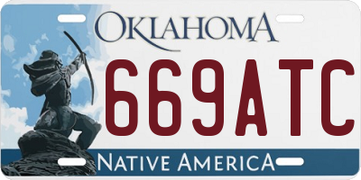 OK license plate 669ATC