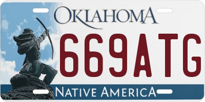 OK license plate 669ATG