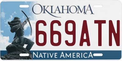 OK license plate 669ATN