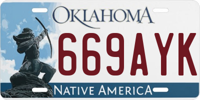 OK license plate 669AYK