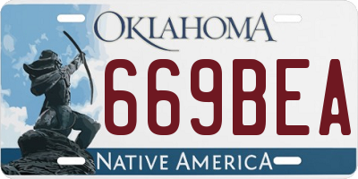 OK license plate 669BEA