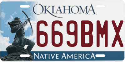 OK license plate 669BMX