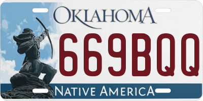 OK license plate 669BQQ