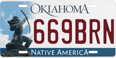 OK license plate 669BRN