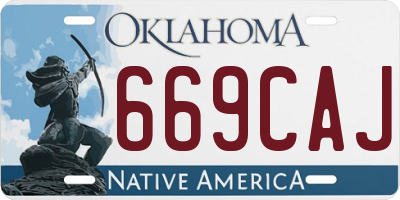 OK license plate 669CAJ