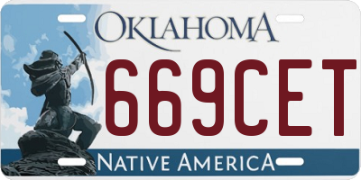 OK license plate 669CET
