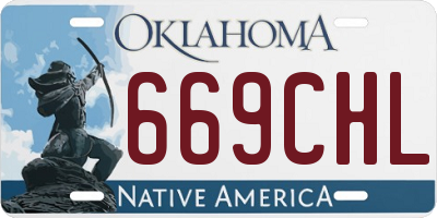 OK license plate 669CHL