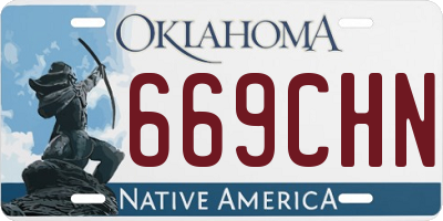 OK license plate 669CHN