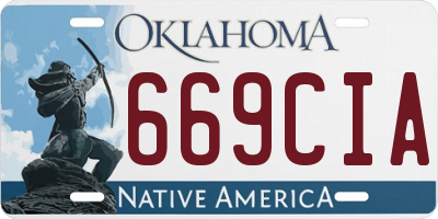 OK license plate 669CIA