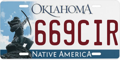 OK license plate 669CIR