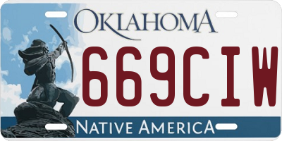 OK license plate 669CIW