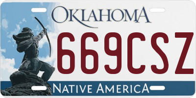 OK license plate 669CSZ