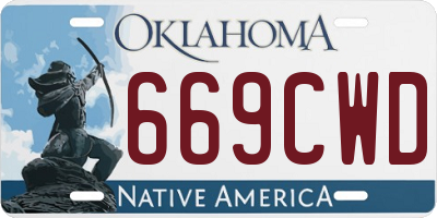 OK license plate 669CWD