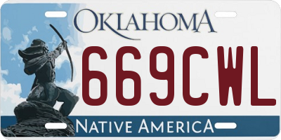 OK license plate 669CWL