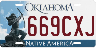 OK license plate 669CXJ