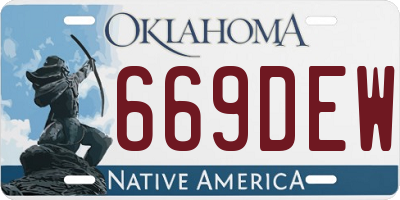 OK license plate 669DEW