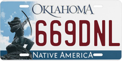 OK license plate 669DNL