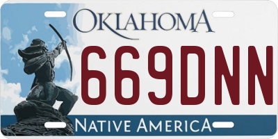 OK license plate 669DNN