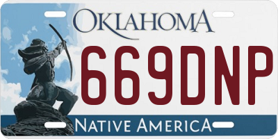 OK license plate 669DNP