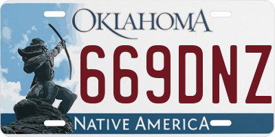 OK license plate 669DNZ