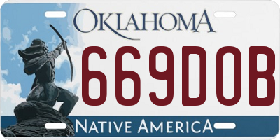 OK license plate 669DOB