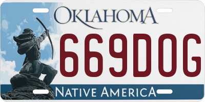 OK license plate 669DOG