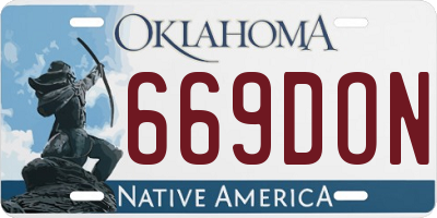 OK license plate 669DON