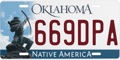 OK license plate 669DPA