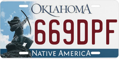 OK license plate 669DPF