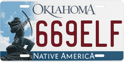 OK license plate 669ELF